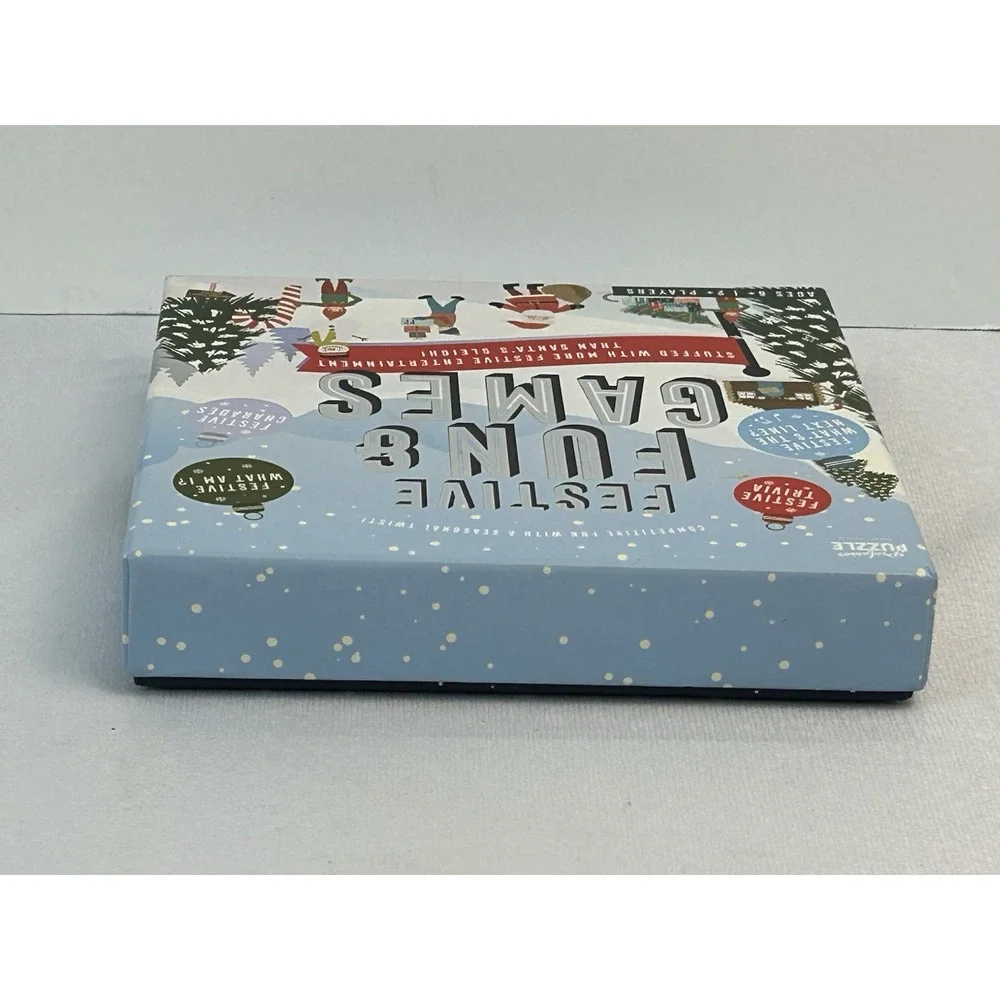 Festive Fun & Games Holiday Trivia Charades Party Game Set Family Xmas